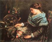 The Sleeping Spinner - 古斯塔夫·库尔贝